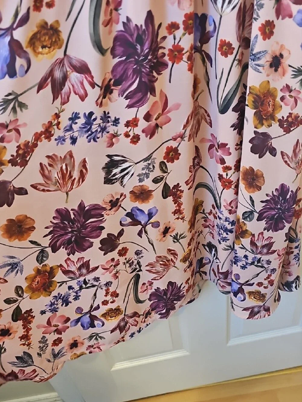 J. Crew Blush Floral Dress with Navy and Mustard Accents